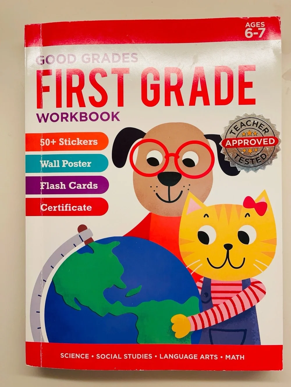 TWO Scholastic Kindergarten and First Grade Jumbo Workbooks
